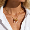 18K Gold Pearl Pendant Necklace, Niche Elegant Temperament Design