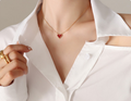 Vintage Heart Clavicle Necklace 18K Gold, French Chic INS Elegant Design