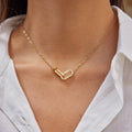 18K Gold Interlocking Geometric Luxury Necklace