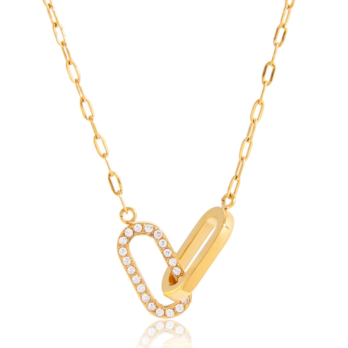 18K Gold Interlocking Geometric Luxury Necklace