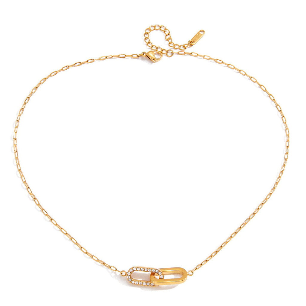 18K Gold Interlocking Geometric Luxury Necklace
