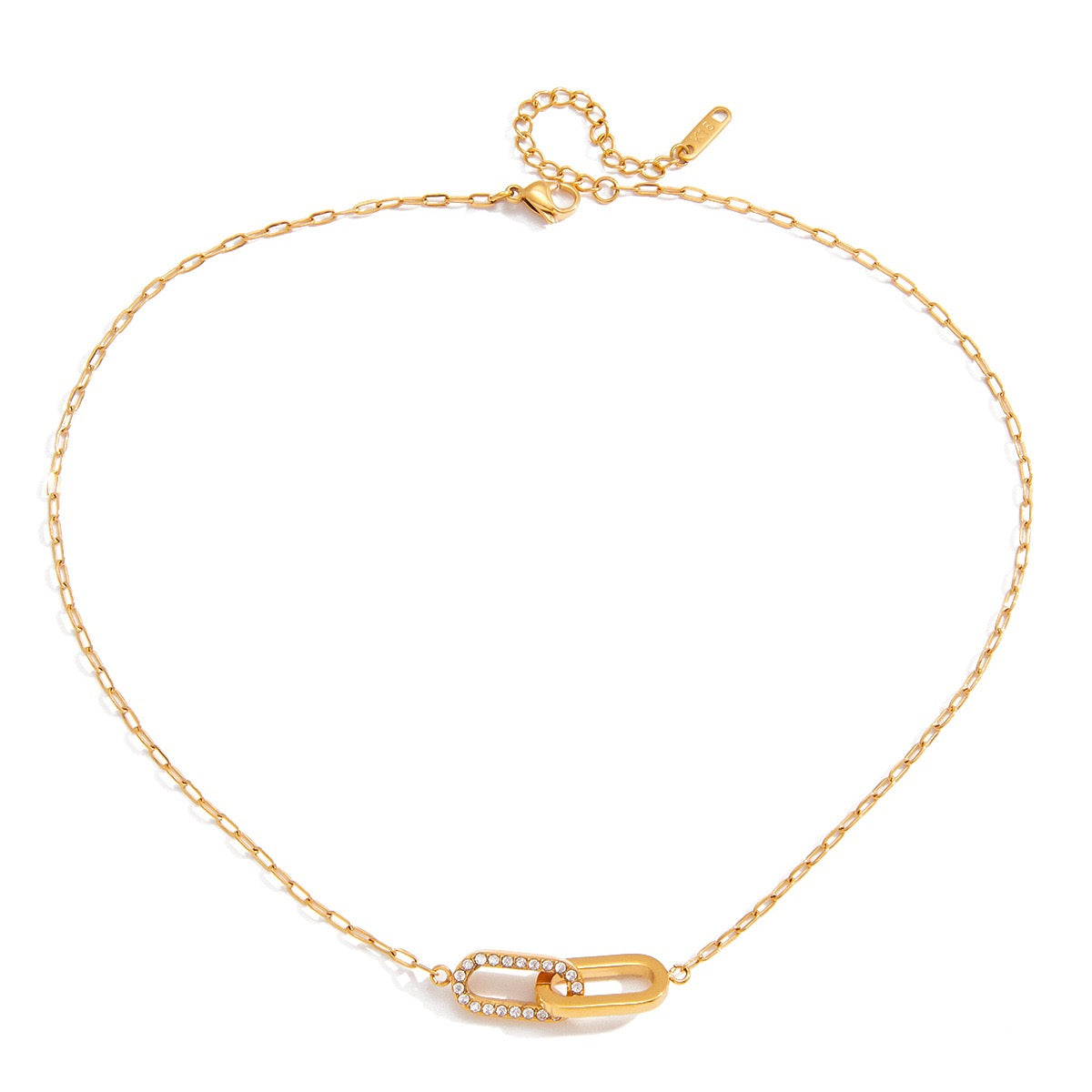 18K Gold Interlocking Geometric Luxury Necklace