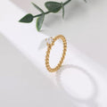 18K Gold Twisted Band Single Diamond Ring, Niche Design for Women
