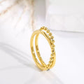 18K Gold Niche Double Layer Chain Stackable Ring