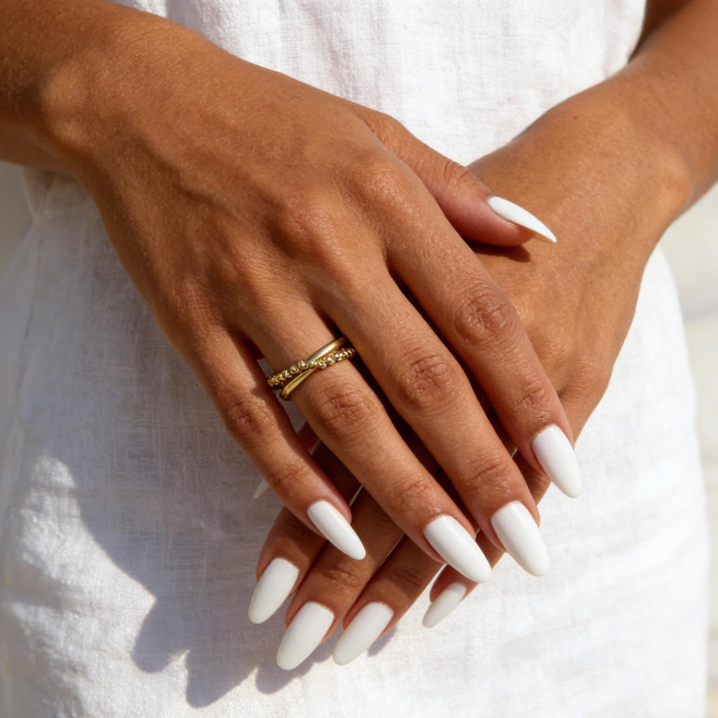 18K Gold Niche Double Layer Chain Stackable Ring