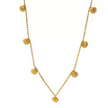 18K Gold Elegant Vintage Seven Fan-shaped Small Shell Necklace