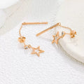 18K Rose Gold Niche Minimalist Long Star Drop Earrings