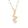 18K Gold Geometric Rotating Necklace, Light Luxury Minimalist Clavicle Chain