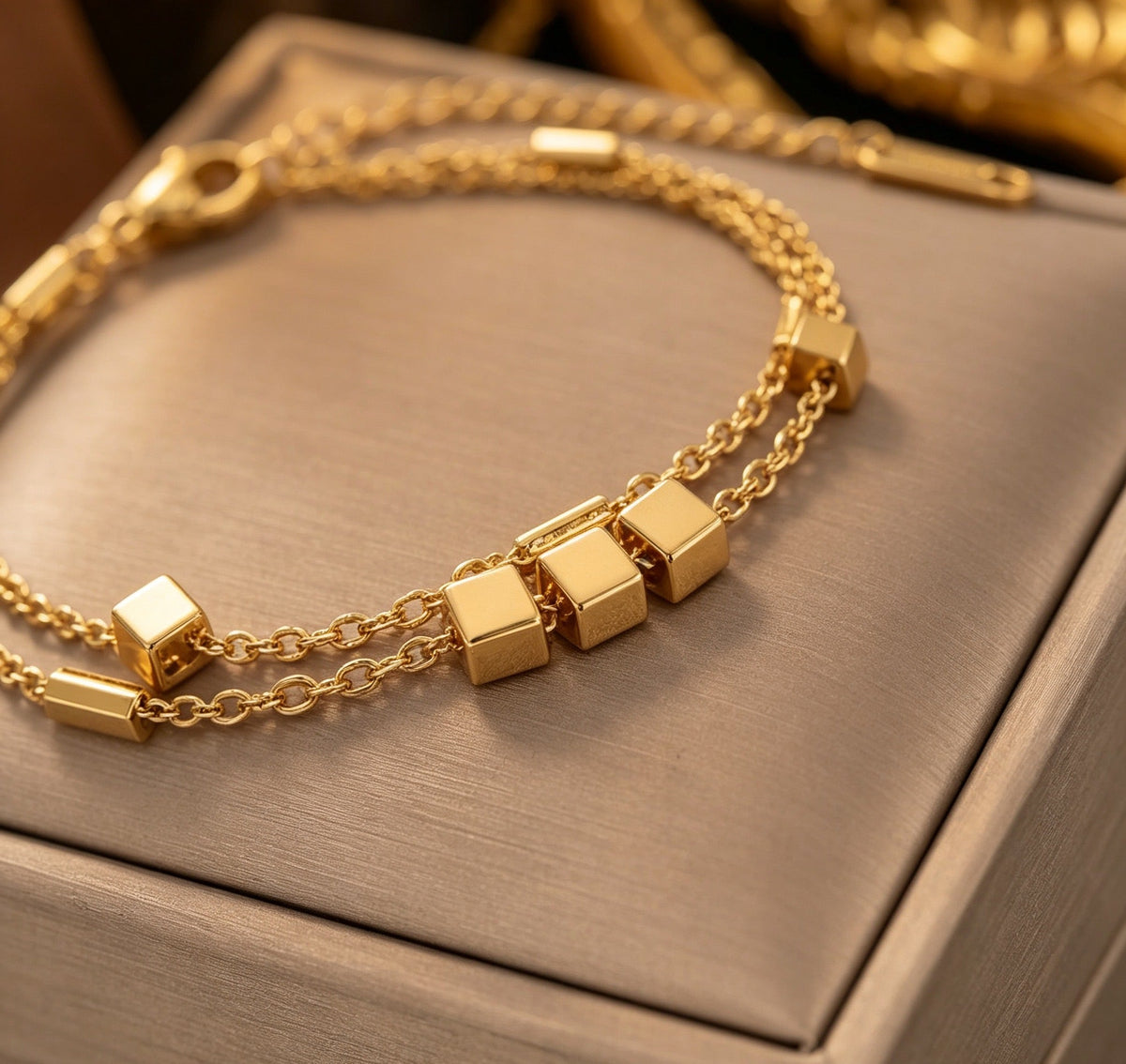8K gold versatile two-layer ins-style bracelet