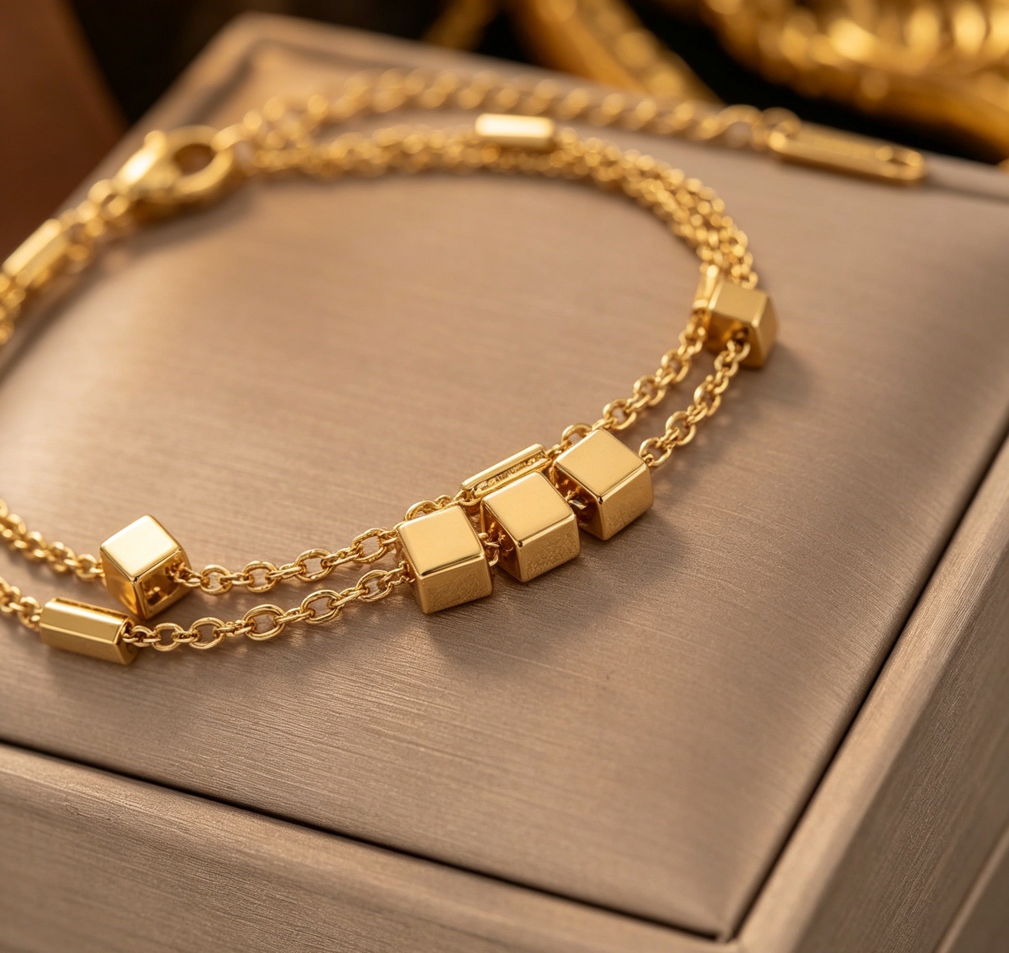8K gold versatile two-layer ins-style bracelet
