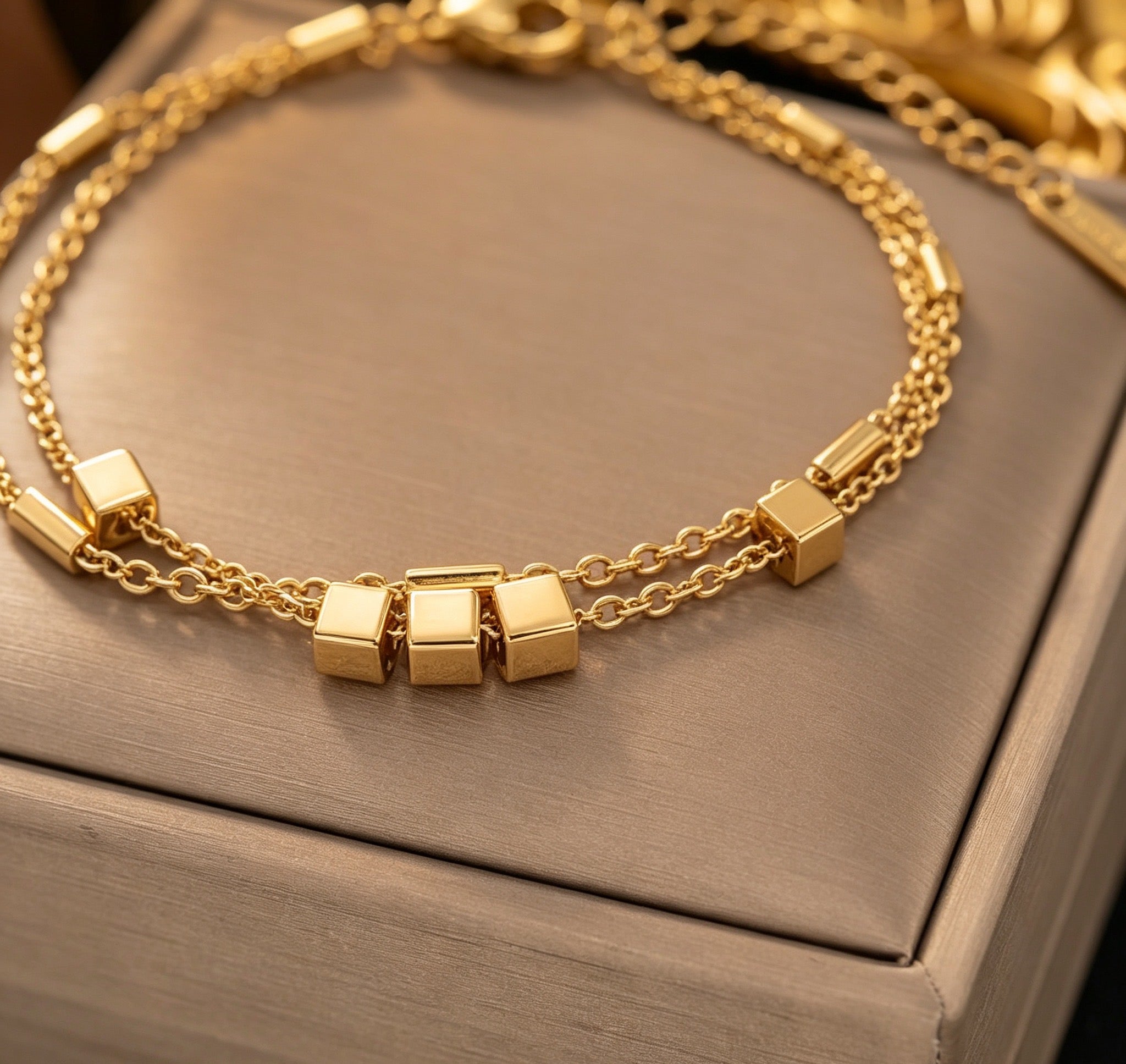 8K gold versatile two-layer ins-style bracelet
