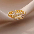 18K Gold Zircon Luxury Open Ring
