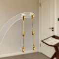 18K Gold Waterfall Tassel Zircon Earrings