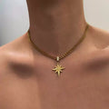 18K Gold French Maple Leaf Men Necklace