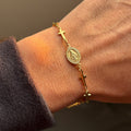18K Gold Religious Totem Cross Bracelet