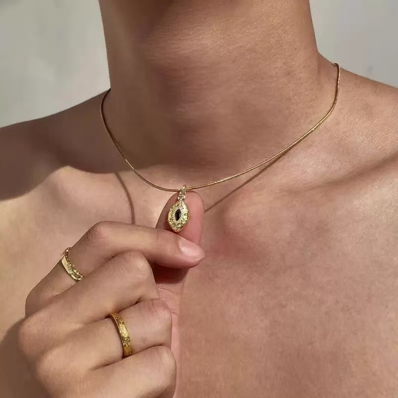 18K Evil Eye Men’s Necklace