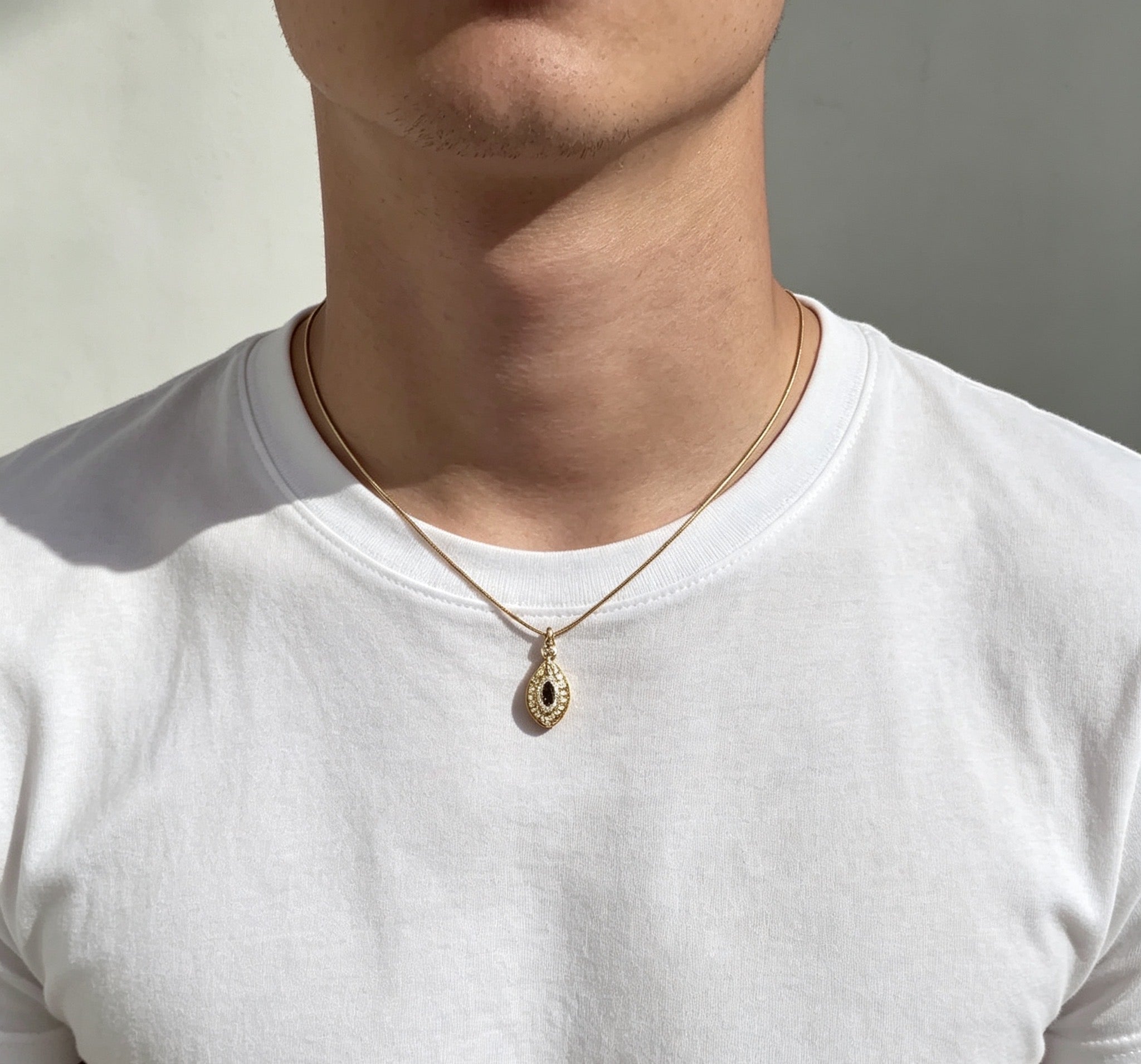 18K Evil Eye Men’s Necklace