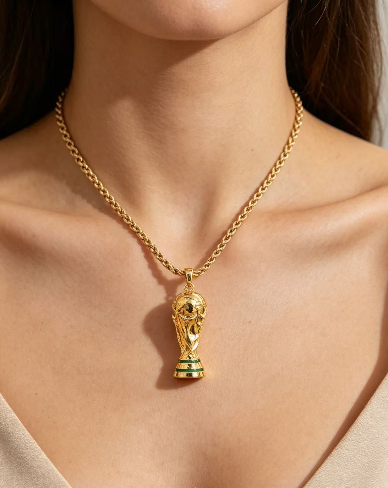 18K Gold Hercules Men Hip Hop Clavicle Necklace