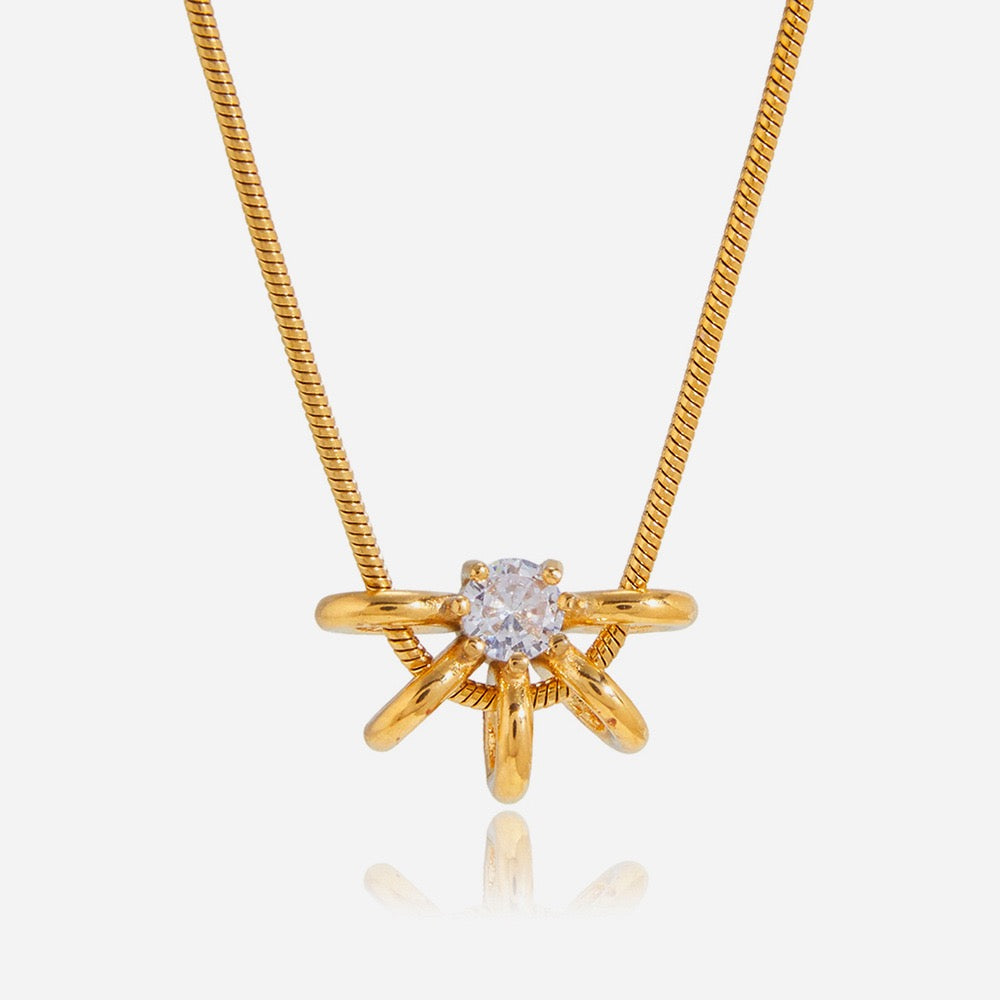 18K Gold Classic Zircon Minimalist Designer Necklace