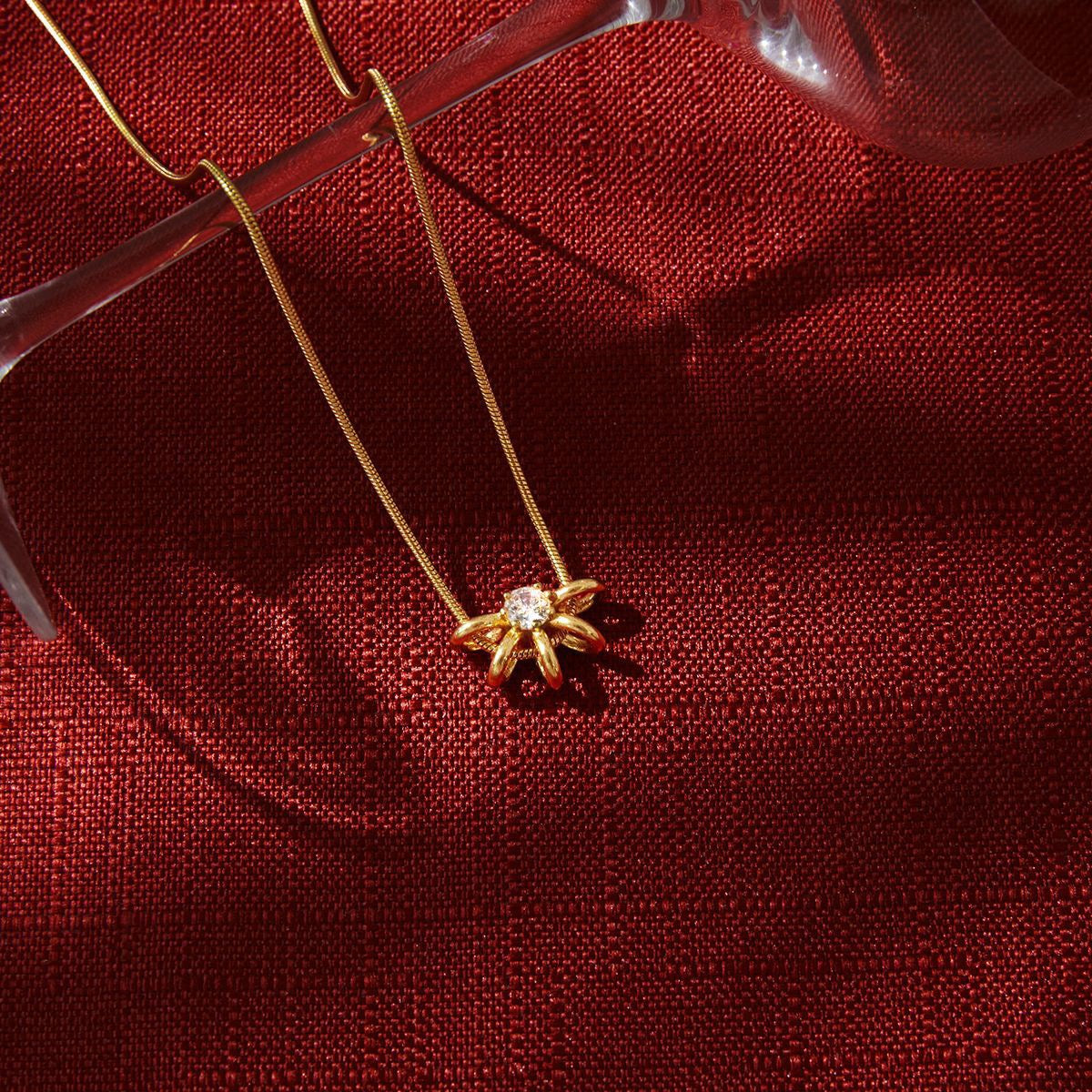18K Gold Classic Zircon Minimalist Designer Necklace