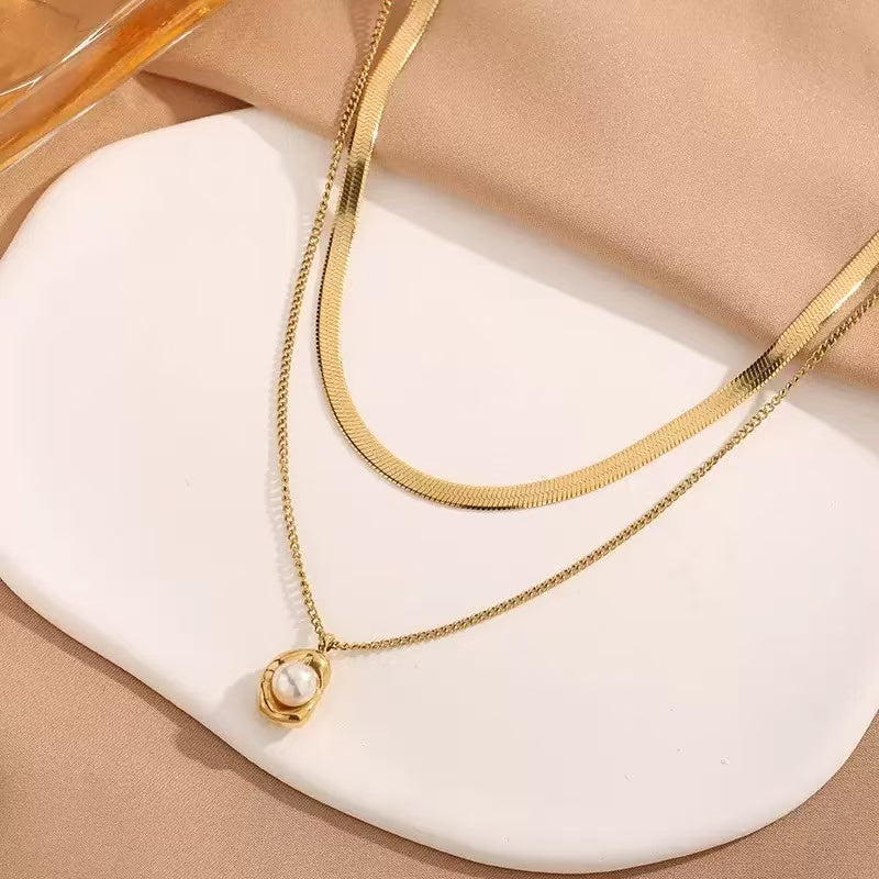 18K Gold Stackable Pea Pearl Choker