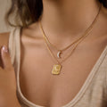 18K Gold Star Moon Layered Necklace