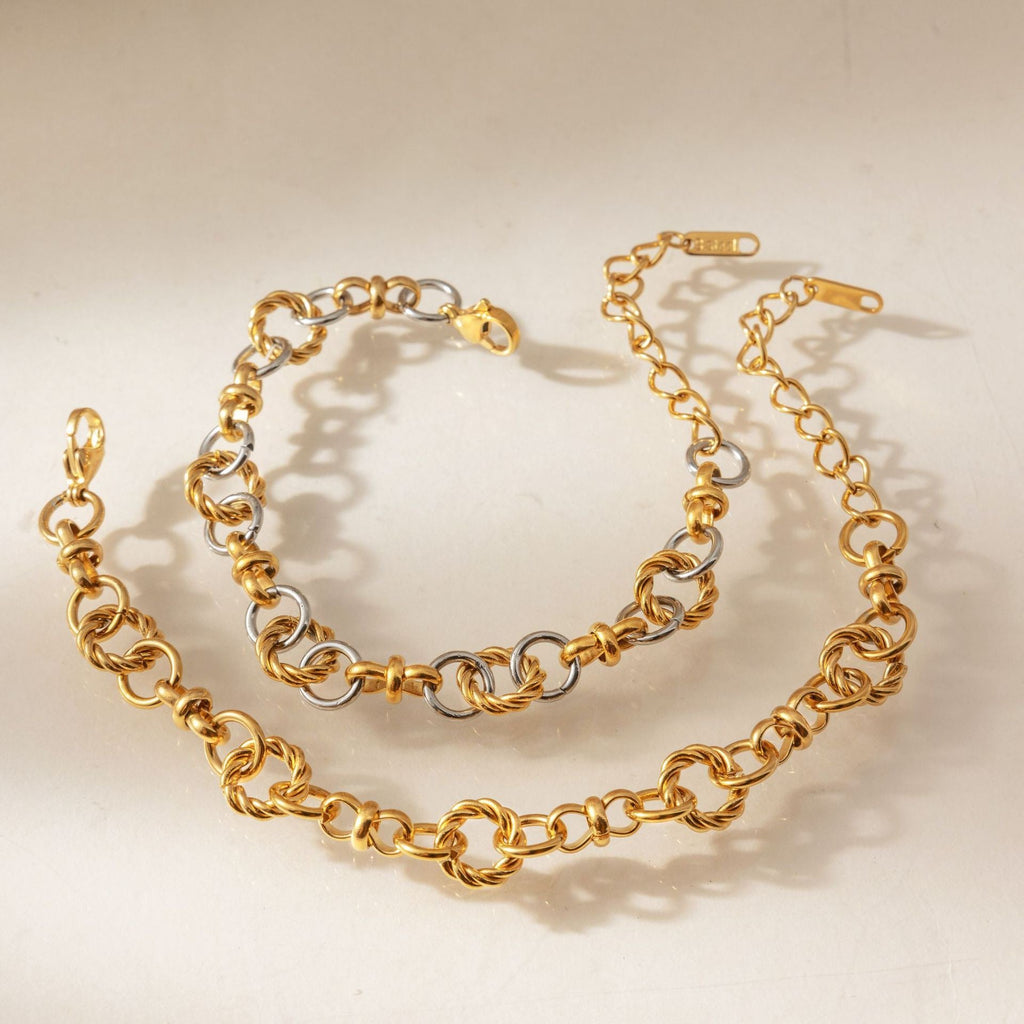 18K Gold Retro Geometric Wide Bracelet