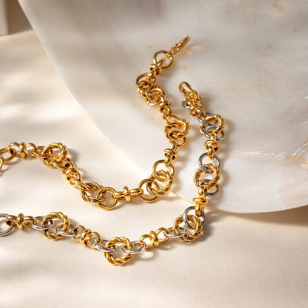 18K Gold Retro Geometric Wide Bracelet
