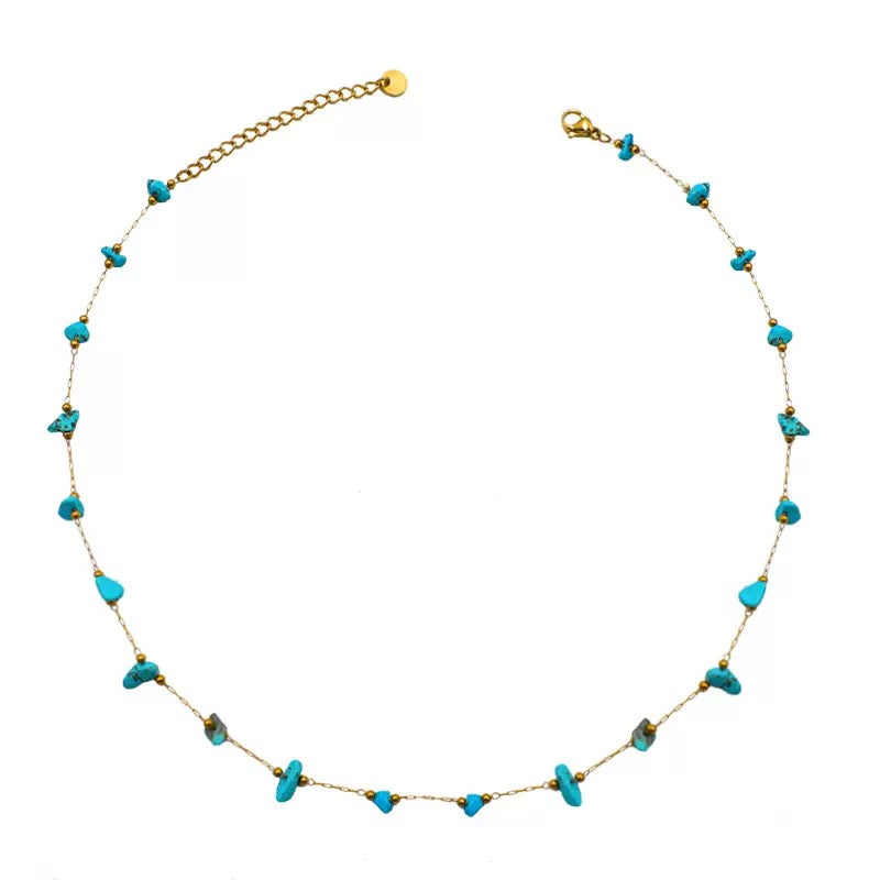 Colorful Natural Handmade Beaded Tassel Necklace
