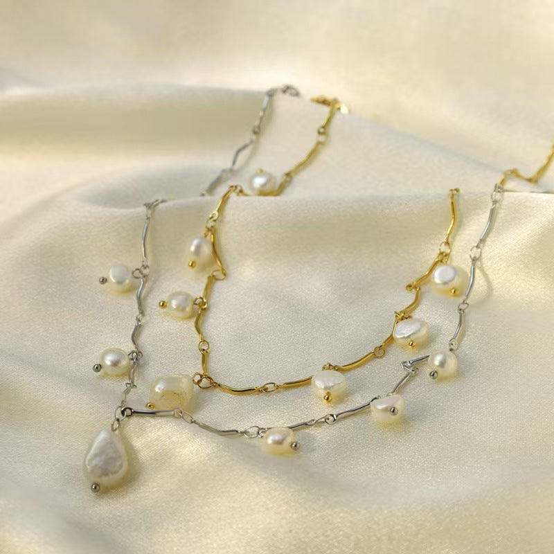 Oval Freshwater Pearl Pendant Choker