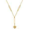 Hollow Star Dream Long Oval 14K Gold Necklace