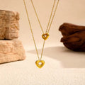 14K Gold Hollow Heart Choker Necklace