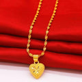 14K Gold Matte Heart Birthday Gift Choker Necklace