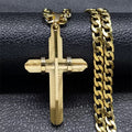14K Gold Hip Hop Large Cross Pendant Necklace