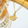 14k Gold Cat’s Eye Swan Choker Necklace