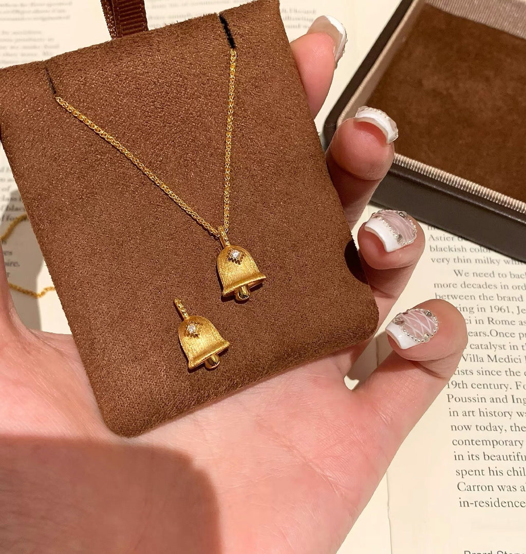 14k Gold Wish Bell Pendant Necklace
