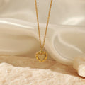 14k Gold Heart Zircon Collarbone Chain