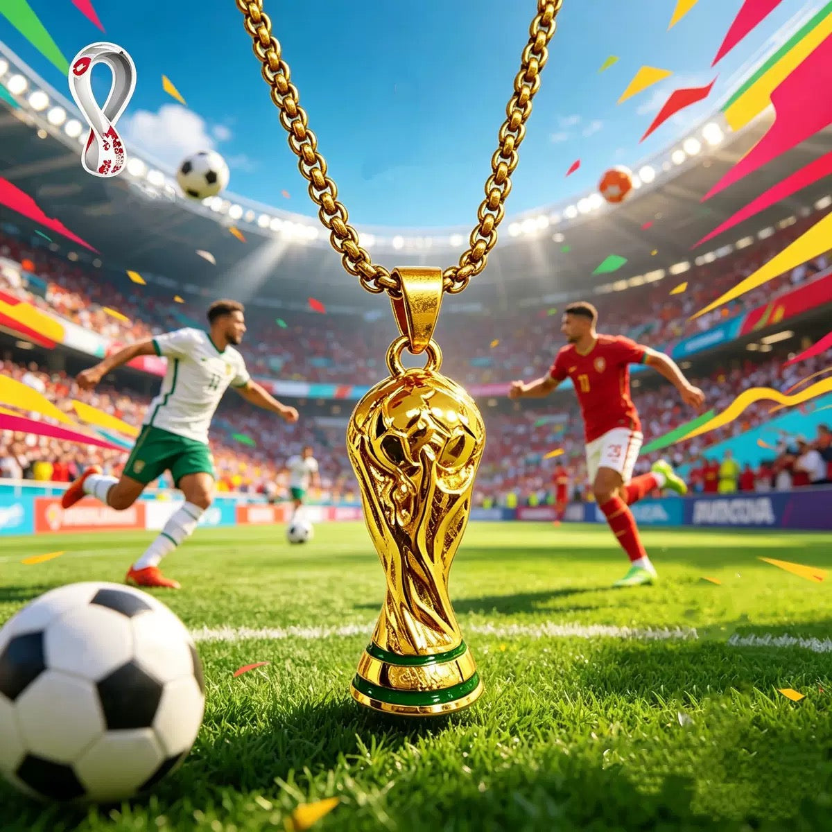 14K Gold World Cup Fashion Pendant (2026 New Arrival)