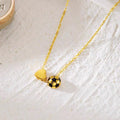 New Creative 14K Gold Heart-Shaped Soccer Necklace