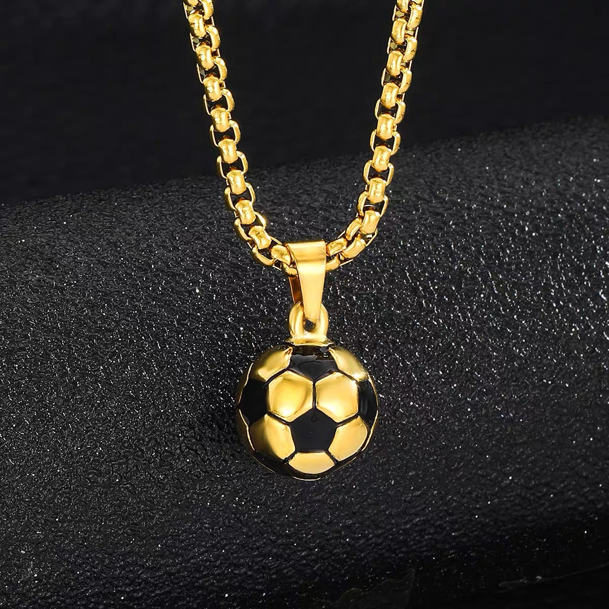 New 14K Gold Soccer-Themed Fashion Pendant Necklace