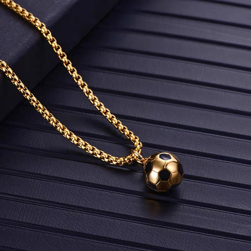 New 14K Gold Soccer-Themed Fashion Pendant Necklace