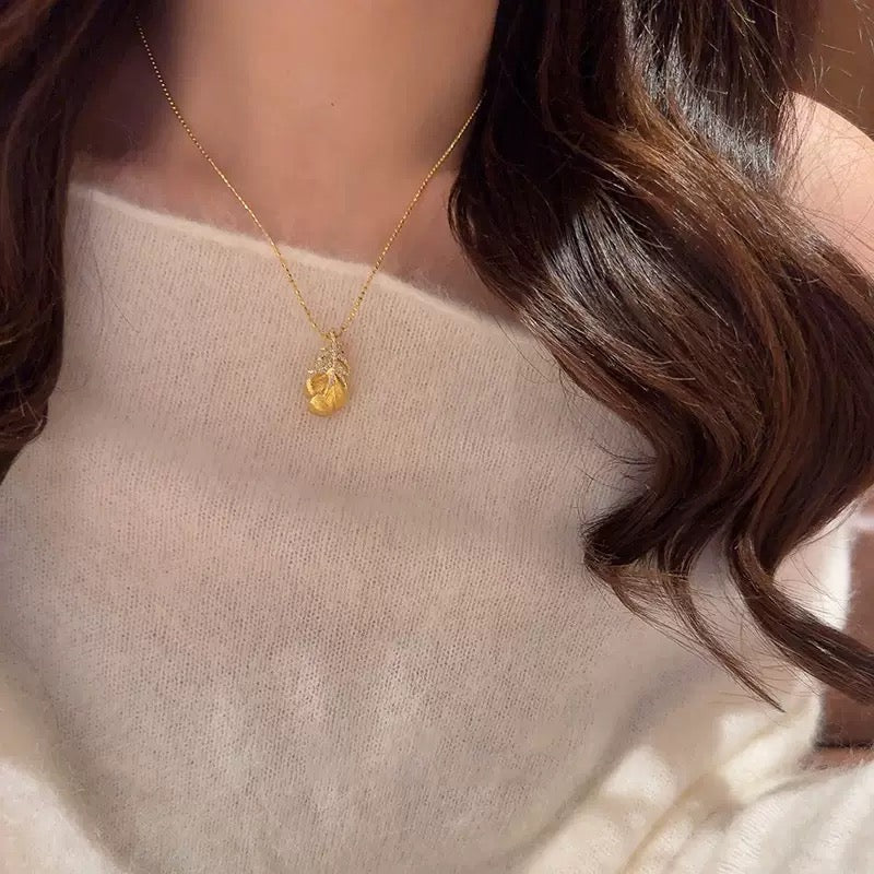 14K Gold Delicate Feather Necklace