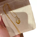 14K Gold Delicate Feather Necklace