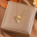 14K Gold Wrapped Princess-Cut Diamond Pendant Necklace