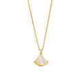 14K Gold "Little Skirt" Pendant Necklace with White Mother-of-Pearl (Collarbone Chain)