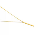 14K Gold Long Bar Pendant Necklace