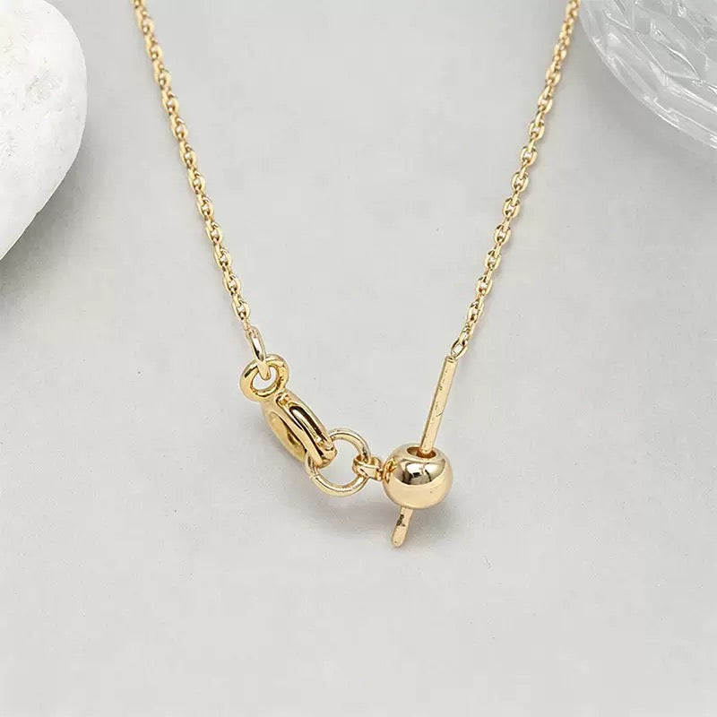 14K Gold Pin-Style O-Chain Necklace