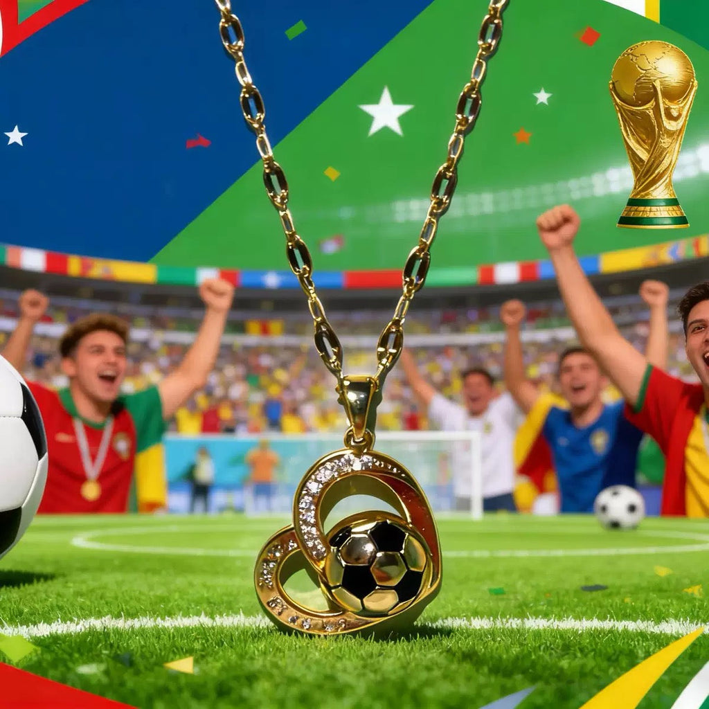 New 14K Gold Heart-Shaped Soccer Pendant Necklace