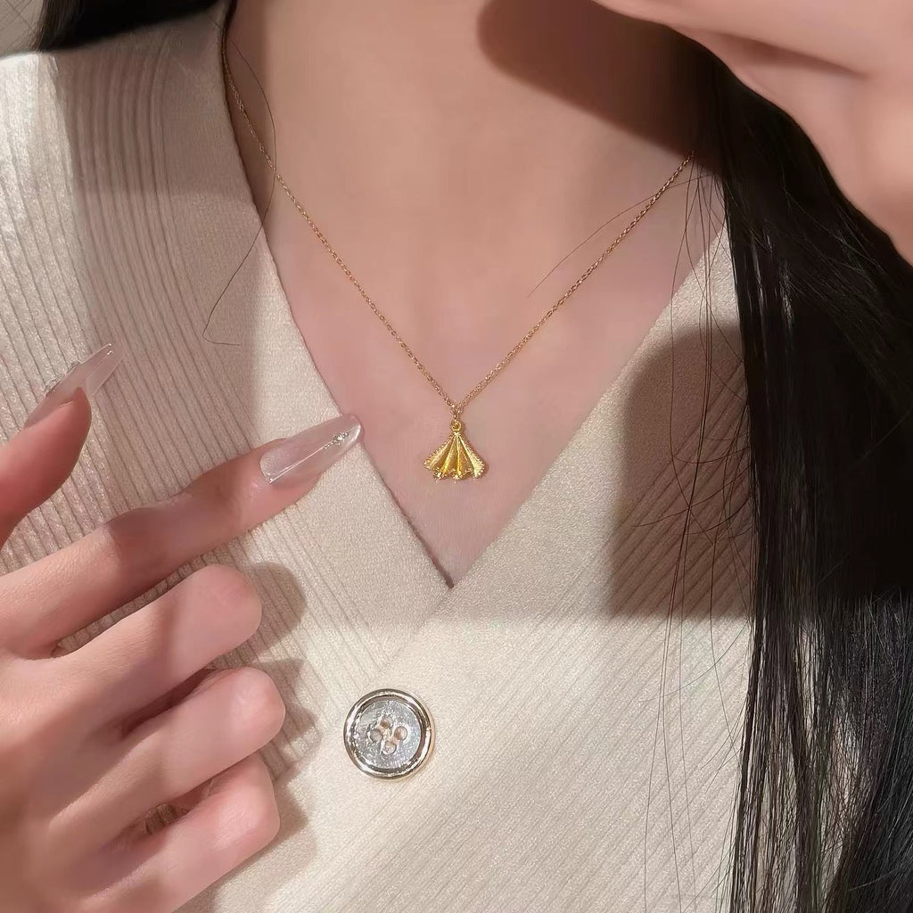 14K Gold Elegant "Little Dress" Pendant Necklace