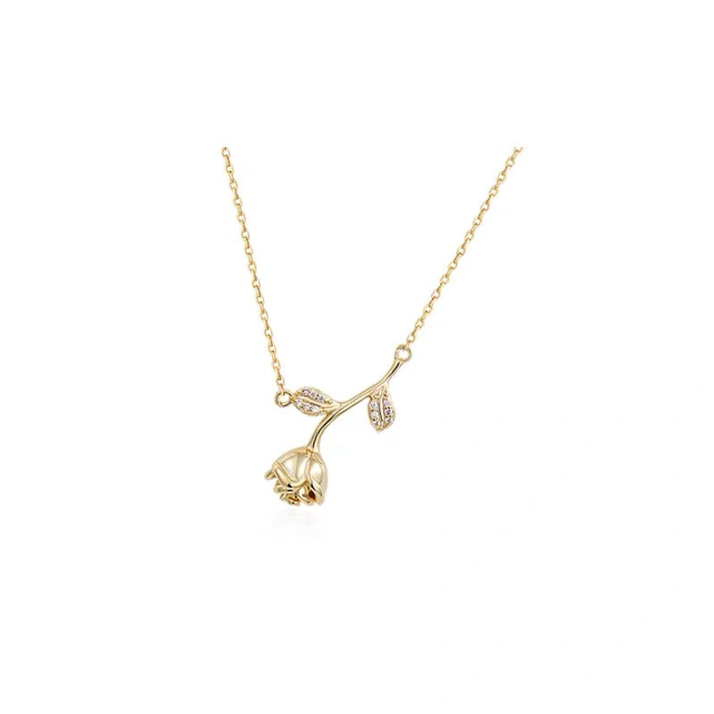 14K Rose Gold Collarbone Pendant Necklace